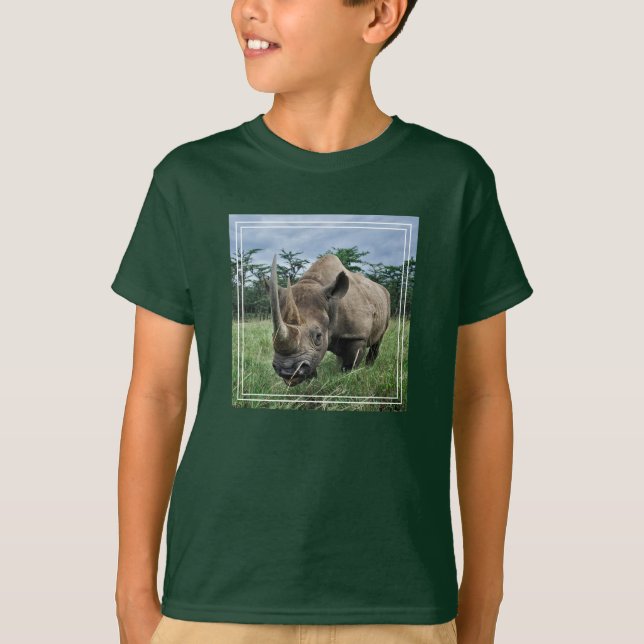 Svart noshörning | Kenya T Shirt (Framsida)
