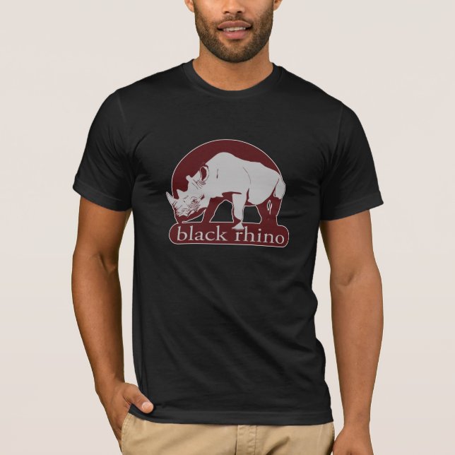 svart noshörning t shirt (Framsida)