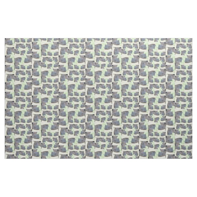 Svart noshörning tyg (Fat Quarter)
