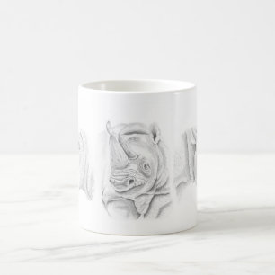 Svart noshörningmugg kaffemugg