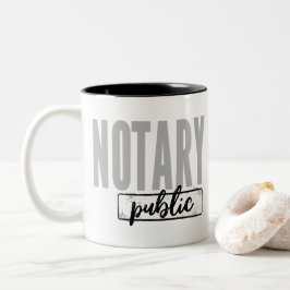 Svart notarius publicus Big Font-teckensnitt Två-Tonad Mugg