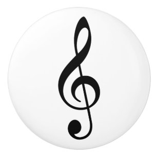 Svart notation av musiksymboler för Treble Music Knopp