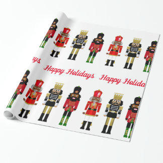 Svart Nutcracker Glad helg Wrapping Papprare Presentpapper