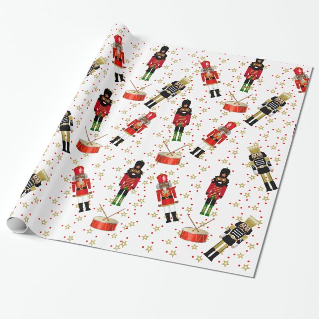 Svart Nutcracker-Helgdag Gift-arbetspass Presentpapper (Utrullad)