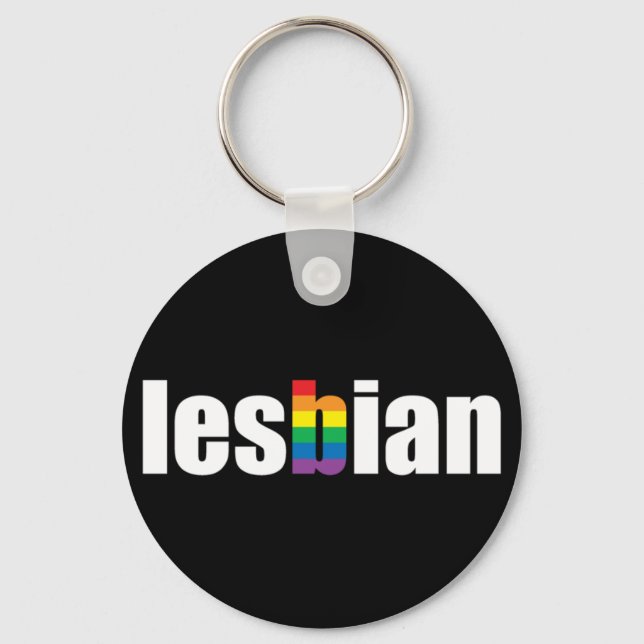 Svart nyckelkedja för Pridet lesbisk Nyckelring (Framsida)