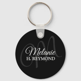 svart nyckelkedja med namn nyckelring