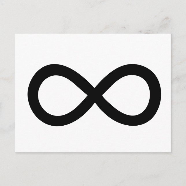 Svart oändlighetssymbol vykort (Framsida)