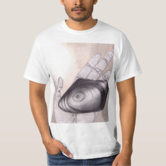Svart Obsidiansten med detaljerade ringar sedda T Shirt