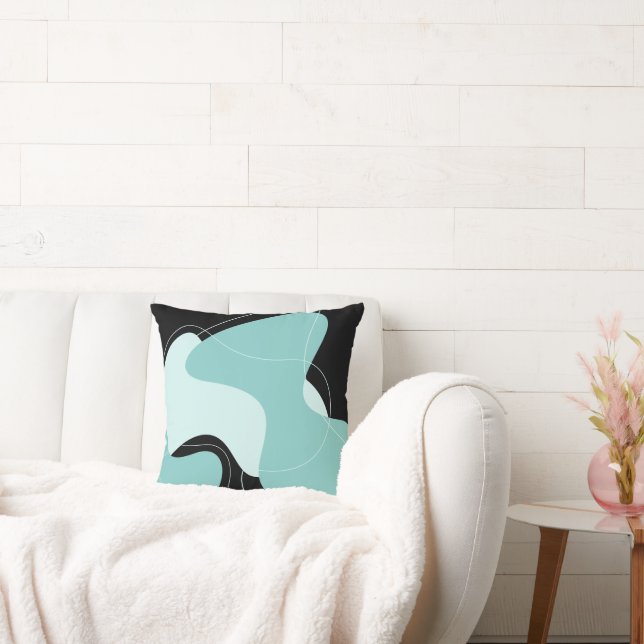 Svart och Abstrakt Kudde (Soffa)