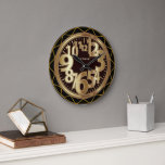 Svart och Antique Guld Abstrakt Stor Klocka<br><div class="desc">Abstrakt Black and Antique Guld Decorative Clock-redo för att du ska kunna anpassa dig. 🥇 FINNS BARA PÅ ZAZZLE! NOTE: FÖRÄNDRA ENDAST MALLAREALERNA SOM BEHÖVS! 😀 Vid behov kan du ta bort en del av texten och börja lägga till spelar ingen roll text och typsnitt på nytt. 📌 Om du...</div>