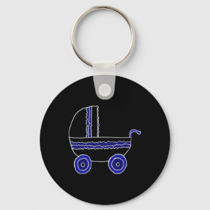 Svart- och baby med hjärtfelStroller. Nyckelring