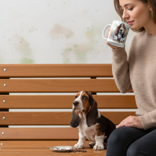 Svart och "Basset Valp"' PERSONALIZE Kaffemugg