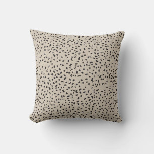 Svart och beige Dalmatian prickigt kudder Kudde