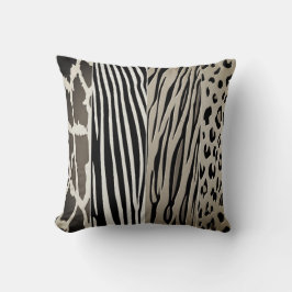 Svart och beige-djur, tryckt med Zebra Rand Pillow Kudde