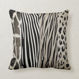 Svart och beige-djur, tryckt med Zebra Rand Pillow Kudde