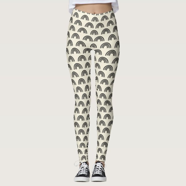 Svart och beige leggings (Framsida)