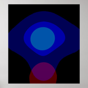 Svart Och Blå Abstrakt Konst 523 Poster
