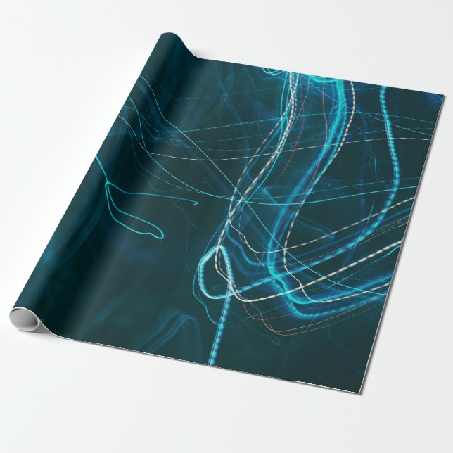 Svart och blå abstrakt presentpapper (Utrullad)