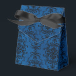 Svart och blå gotisk-mask presentaskar<br><div class="desc">Svart vintage,  rustik dammkastmönster på en dyster blå struktur-presentlåda som är perfekt för gotiskt bröllop eller halloween!</div>