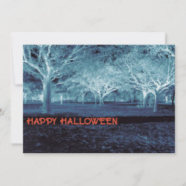 Svart och blå Halloween fest-Skogen Inbjudningar