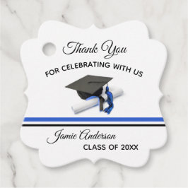 Svart och blå kapsel och tassel | STUDENTEN Gåvor Etiketter