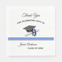 Svart och blå kapsel och tassel | STUDENTFEST Pappersservett