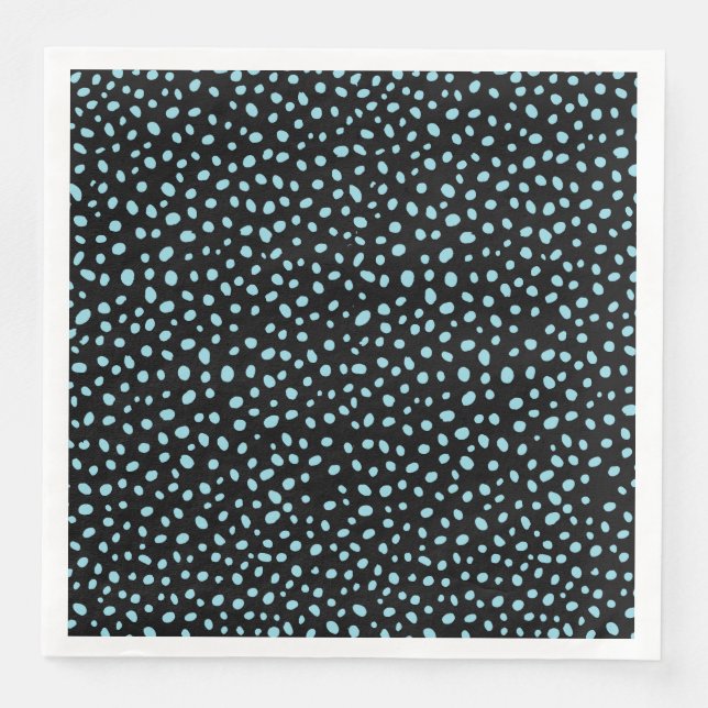Svart och blå, ovanifrån, punktgrafik pappersservett (Framsida)