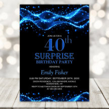 Svart och blå överraskning 40:e födelsedagen Party