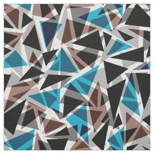 Svart och blå, polygonisk, Abstrakt, geometrisk Tyg