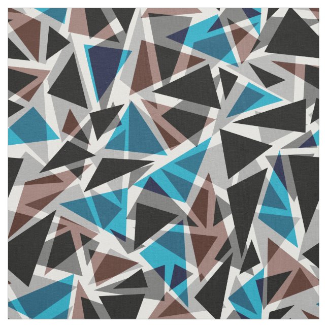 Svart och blå, polygonisk, Abstrakt, geometrisk Tyg (Provkarta)
