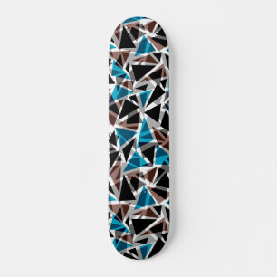 Svart och blå, polygonisk, Abstrakt Mini Skateboard Bräda 18,5 Cm