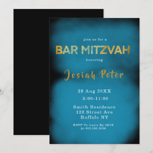 Svart och blå Rökning Pub Mitzvah-inbjudningar