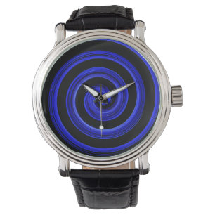 Svart och blå spiral armbandsur