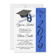 Svart och blå Studentmössa och Tassel