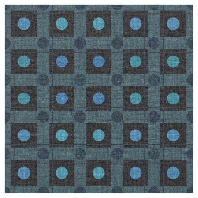 Svart och blå texturerad geometrisk tyg (Närbild)