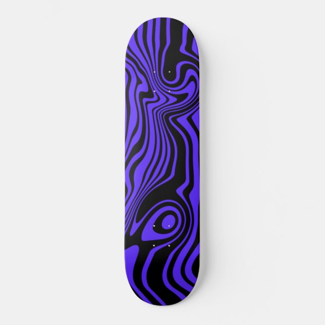 Svart och blå Vinkar Skateboard eller Välj Färg (Framsida)