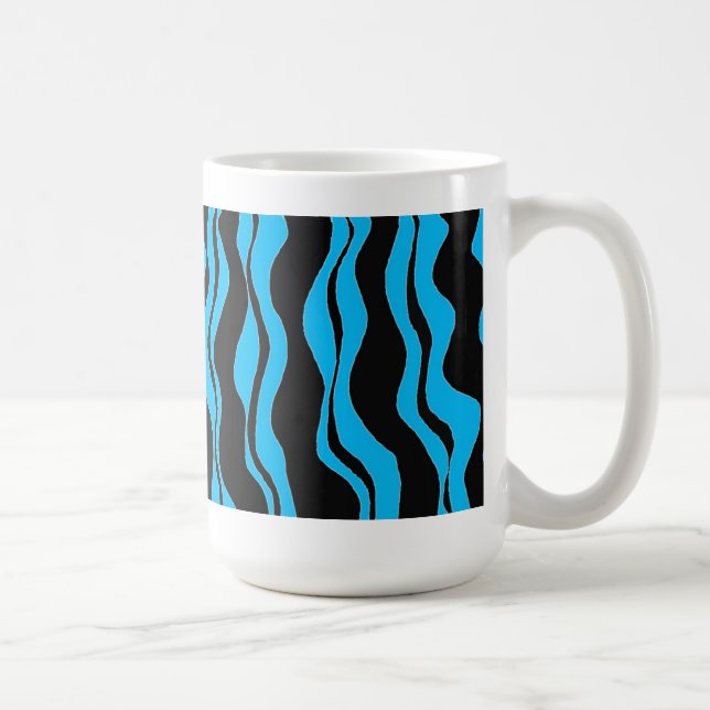 Svart och blå zebrarand kaffemugg (Höger)