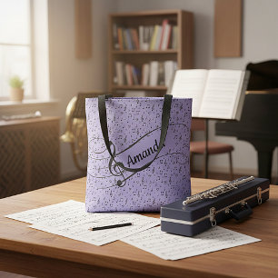Svart och blågrön musikalisk personlig tygkasse