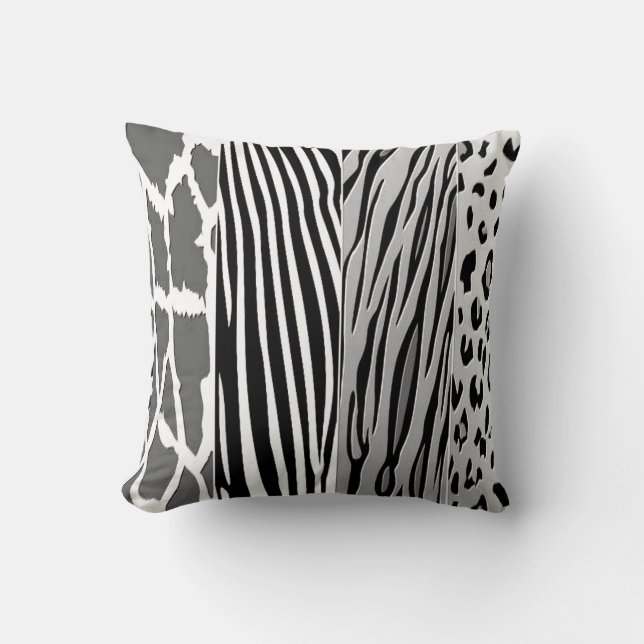 Svart och blått djur, tryckt med Zebra St Kudde (Framsida)