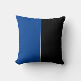 Svart och blått enkelt Färg Kudde