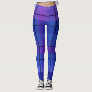 Svart och blåttpläddamasker leggings