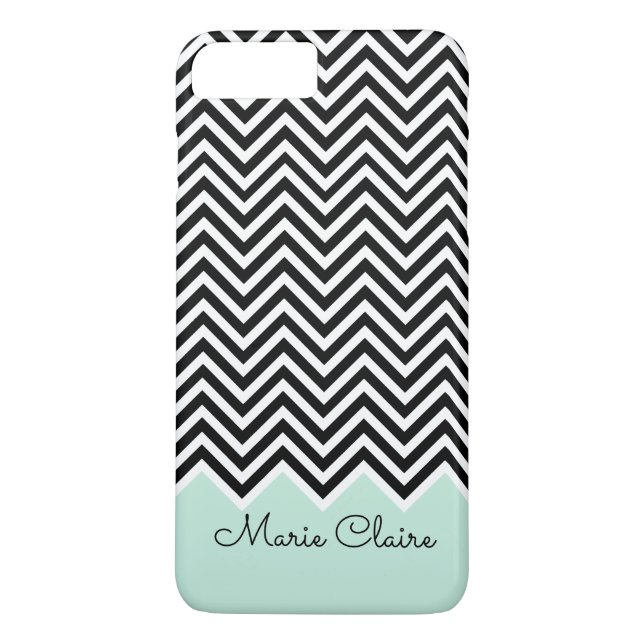 Svart och blek - Modern Chevron-Anpassningsbar Mon Case-Mate iPhone Skal (Baksida)