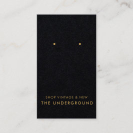 Svart och Brass Earring Visning Card Visitkort