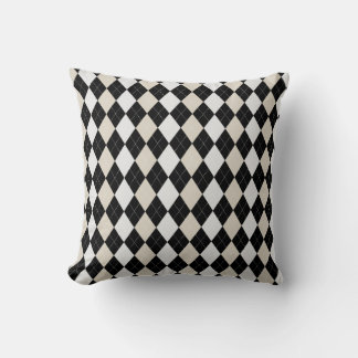Svart och BROCH BROWN Diamonds ARGYLE Mönster Kudde