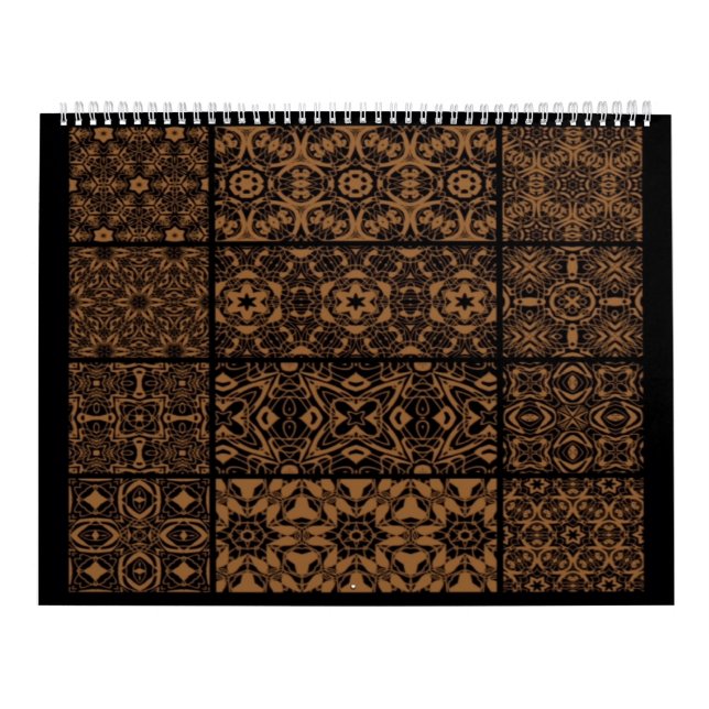 Svart och Bronze Calendar Kalender (Omslag)