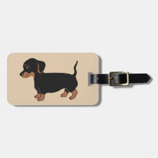 Svart och Brown Dachshund Luggage Tag Bagagebricka