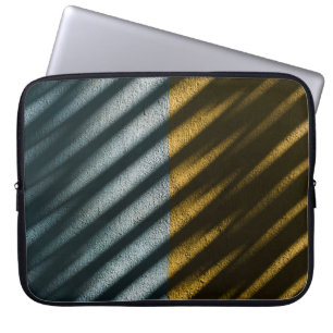 SVART OCH BROWN STRIPED TEXTILE LAPTOP FODRAL