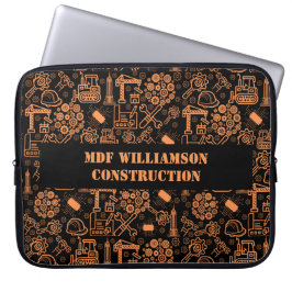 Svart och brun arkitekturisk blåkopia Ingenjör Laptop Fodral