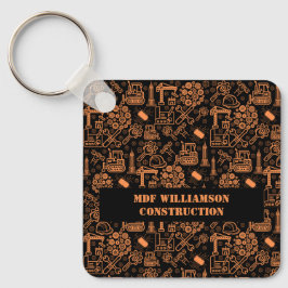 Svart och brun arkitekturisk blåkopia Ingenjör Nyckelring