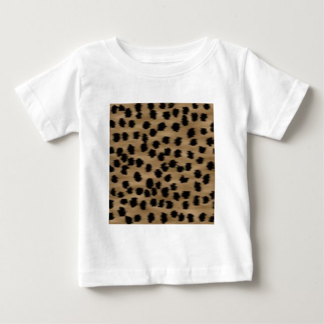 Svart och brun Cheetahtryckmodell T Shirt (Framsida)